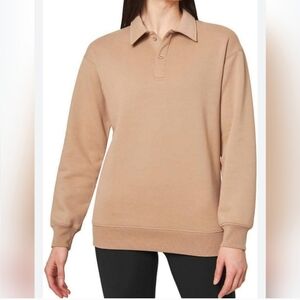 Mondetta Tan Collared Pullover NEW WITH TAGS